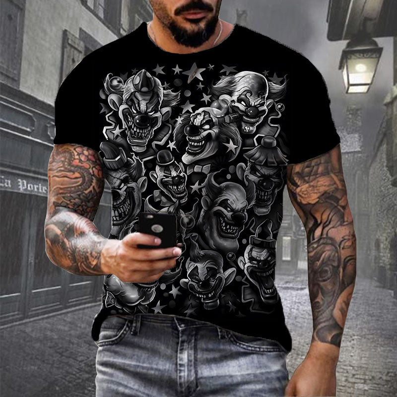 Grim Reaper T Shirt 3d Heavy Metal Skull T Shirts for Men Graphic Print T-shirts Black Short Sleeve Punk Rock Top Men's Clothing