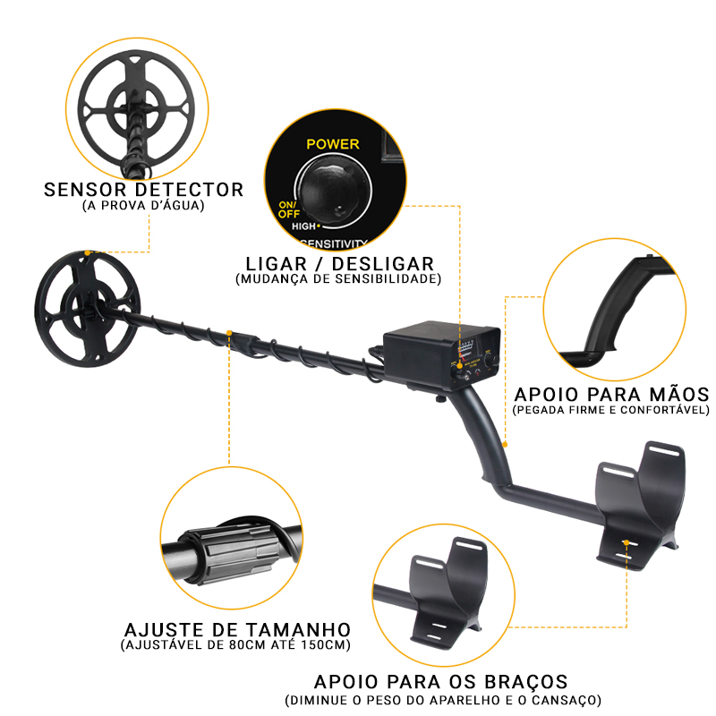 Detector de Metais e Pedra Preciosas Magnético Profissional